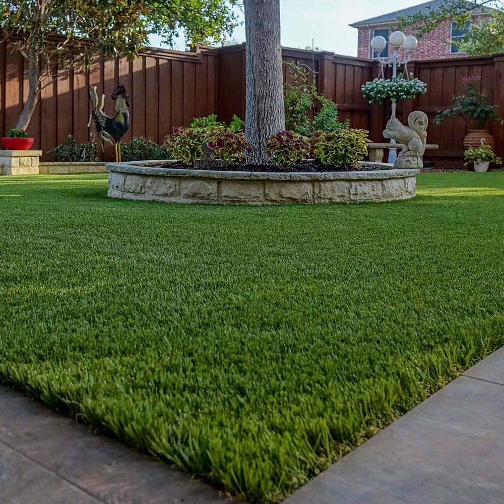 perfectly cut synthetic grass in yard Artificial Grass Installation